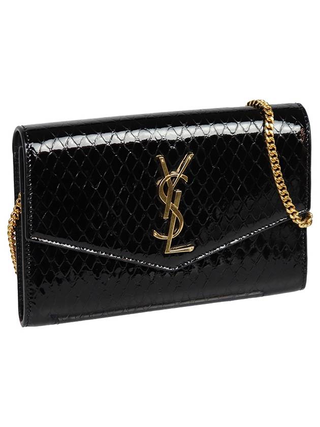 Luxury Saint Laurent Envelope Mini Chain Wallet Black