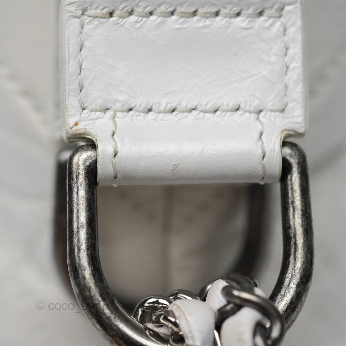 Chanel Small Gabrielle Hobo Quilted White Aged Calfskin