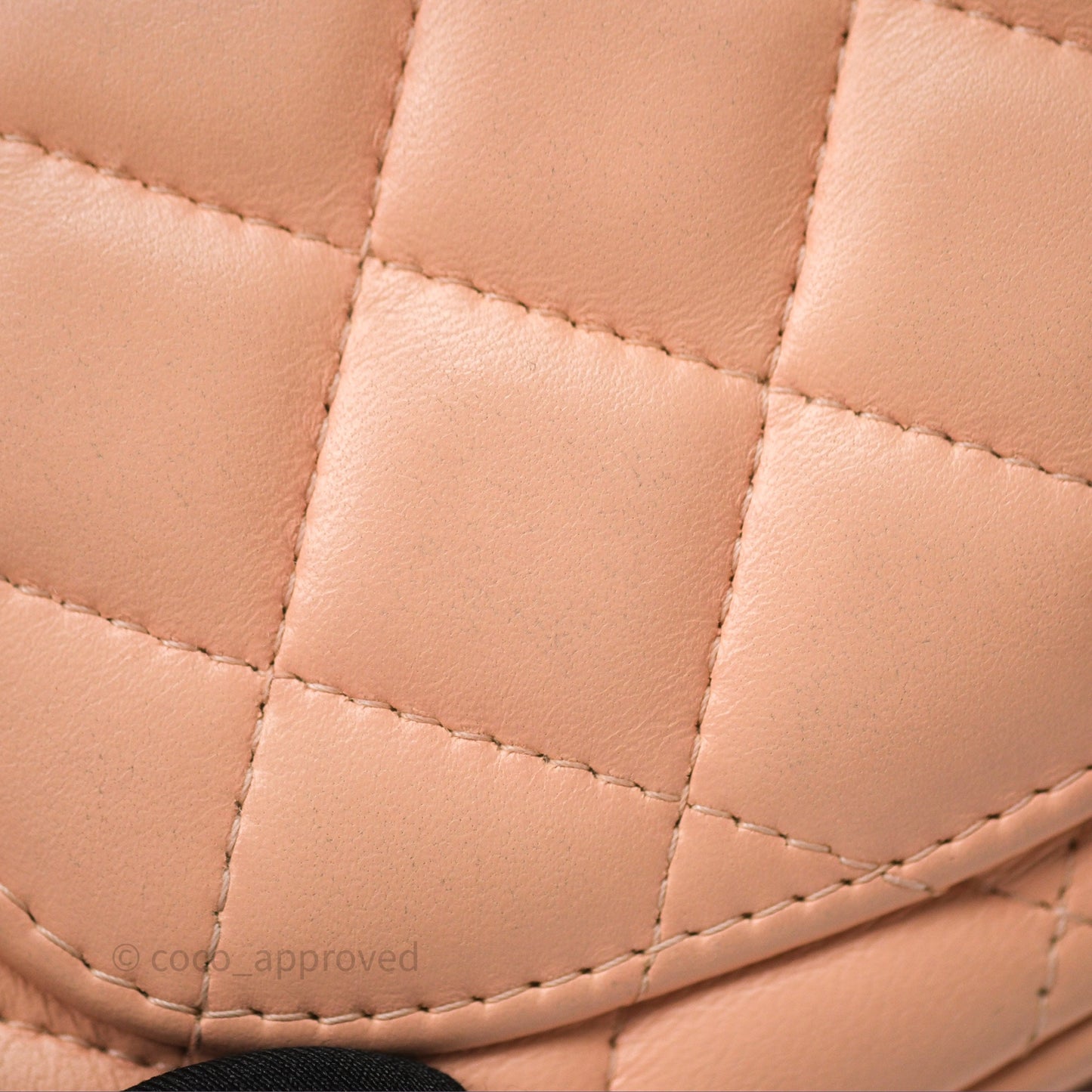 Chanel Mini Square Flap Quilted Beige Pink Lambskin Gold Hardware