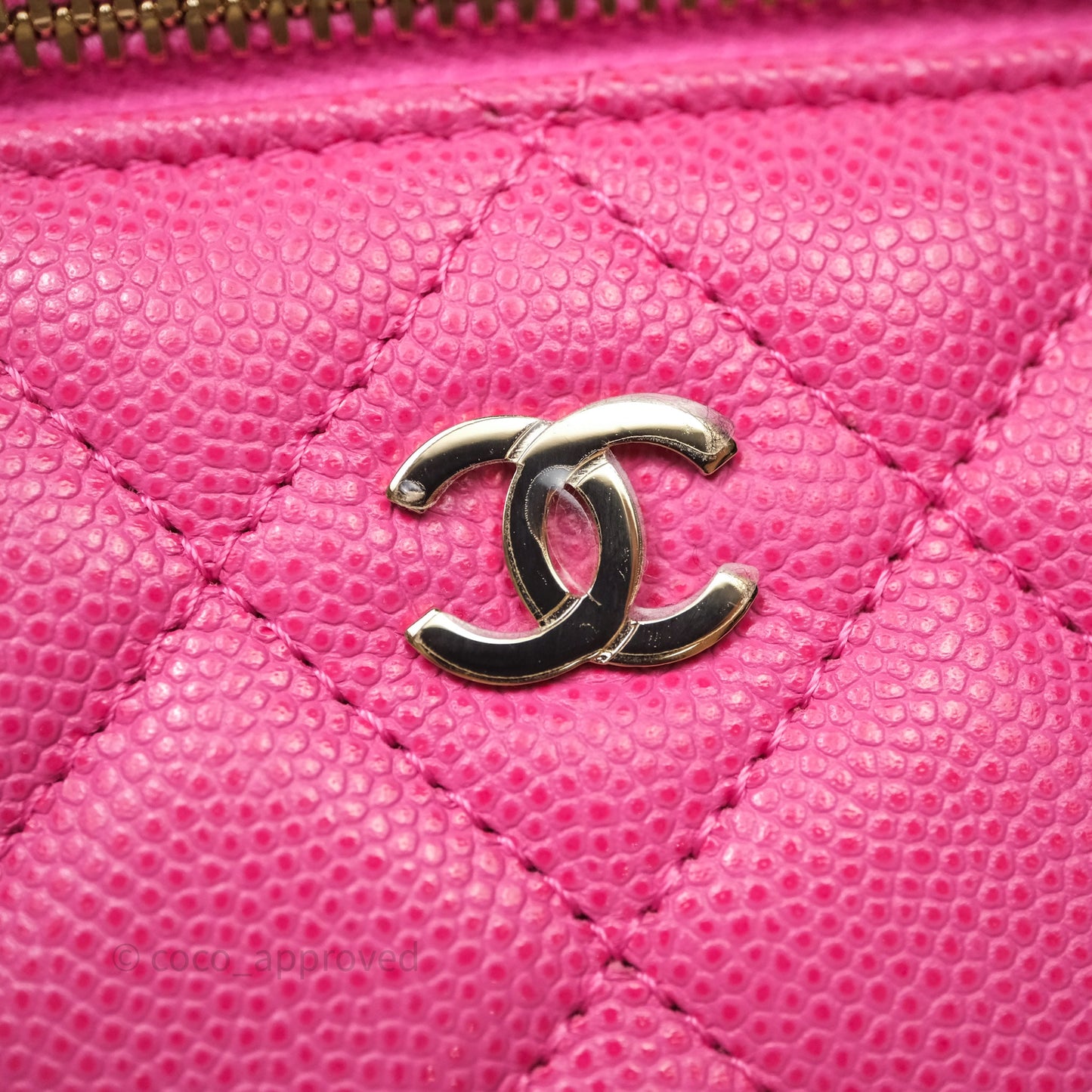 Chanel Classic Vanity With Chain Pink Caviar Gold Hardware