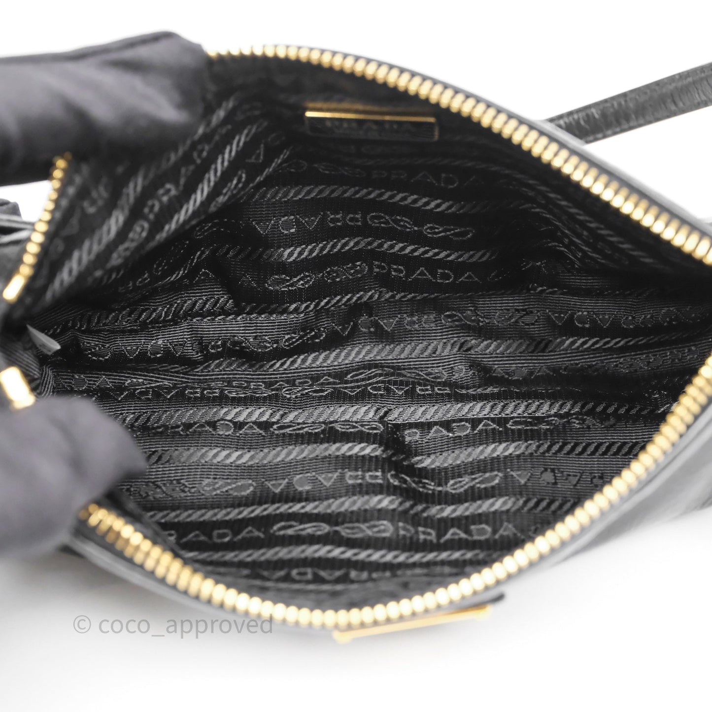 Prada Re-Edition 2002 Small Shoulder Bag Black Brushed Calf Leather