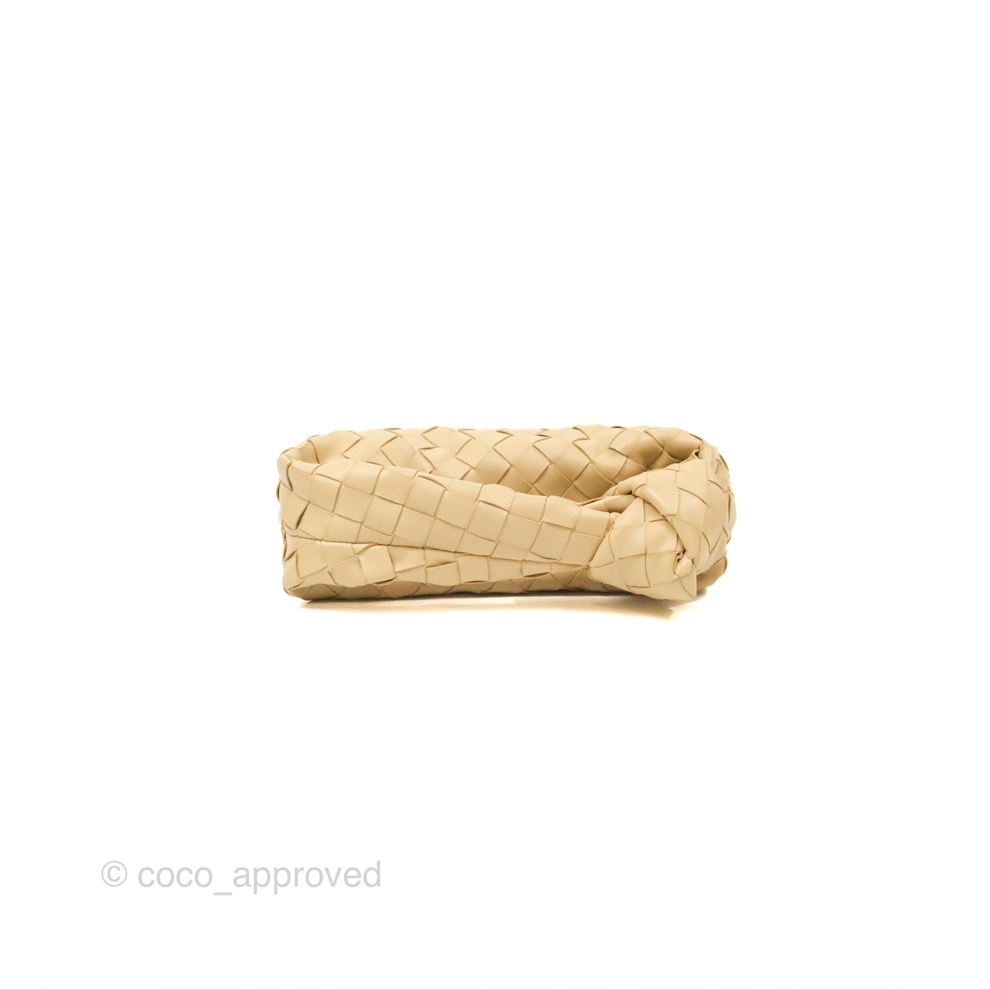 Bottega Veneta Mini Jodie Clutch Bag Intrecciato Porridge Lambskin Gold Hardware