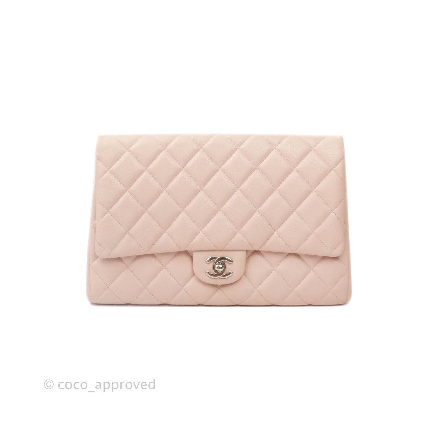 Chanel Quilted Clutch with Chain Sakura Pink Silver Hardware
