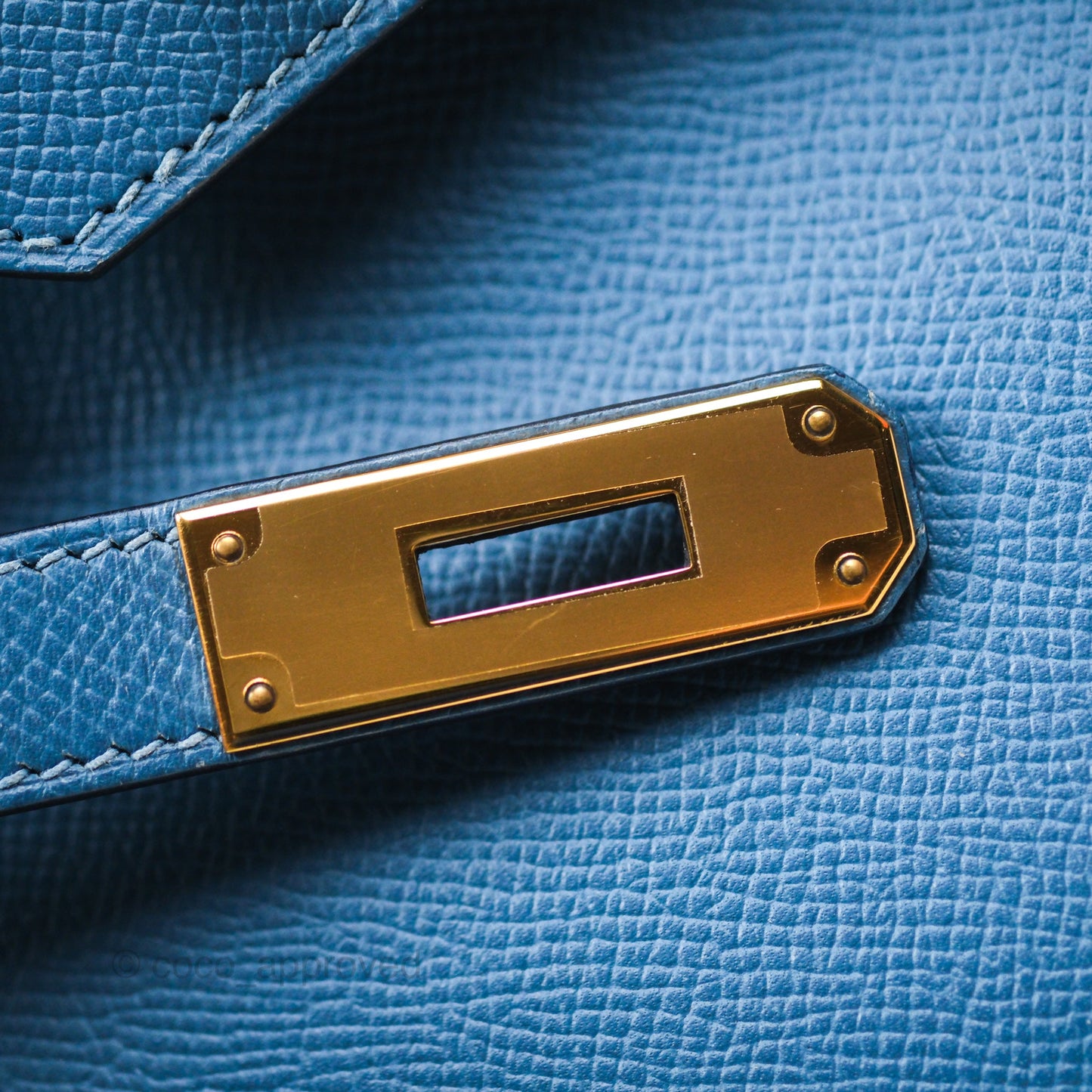 Hermès Birkin 30 Retourne Bleu Brighton 7E Epsom Gold Hardware