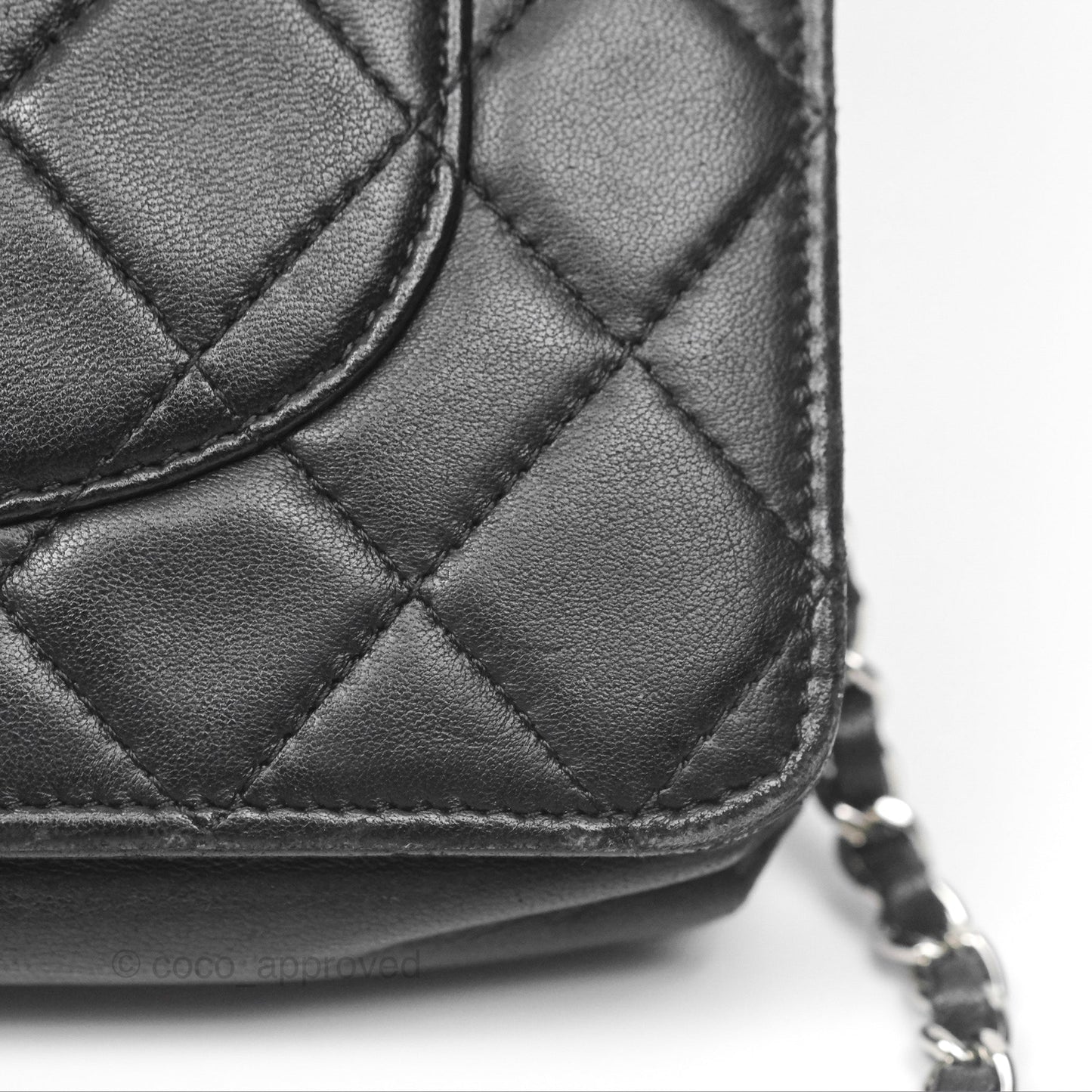 Chanel Quilted Wallet on Chain WOC Black Lambskin Palladium Hardware