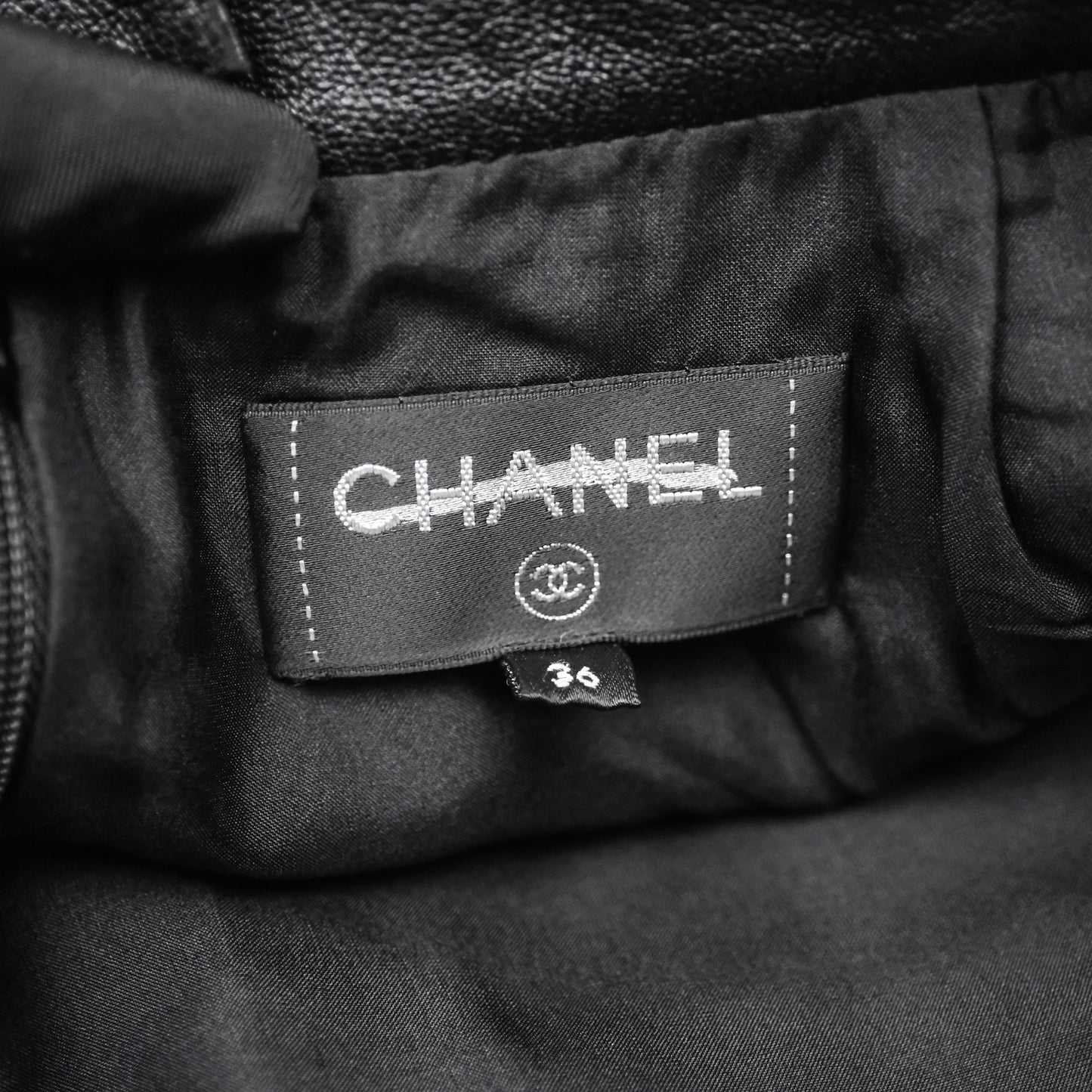 Chanel Leather Skirt Black Size 36