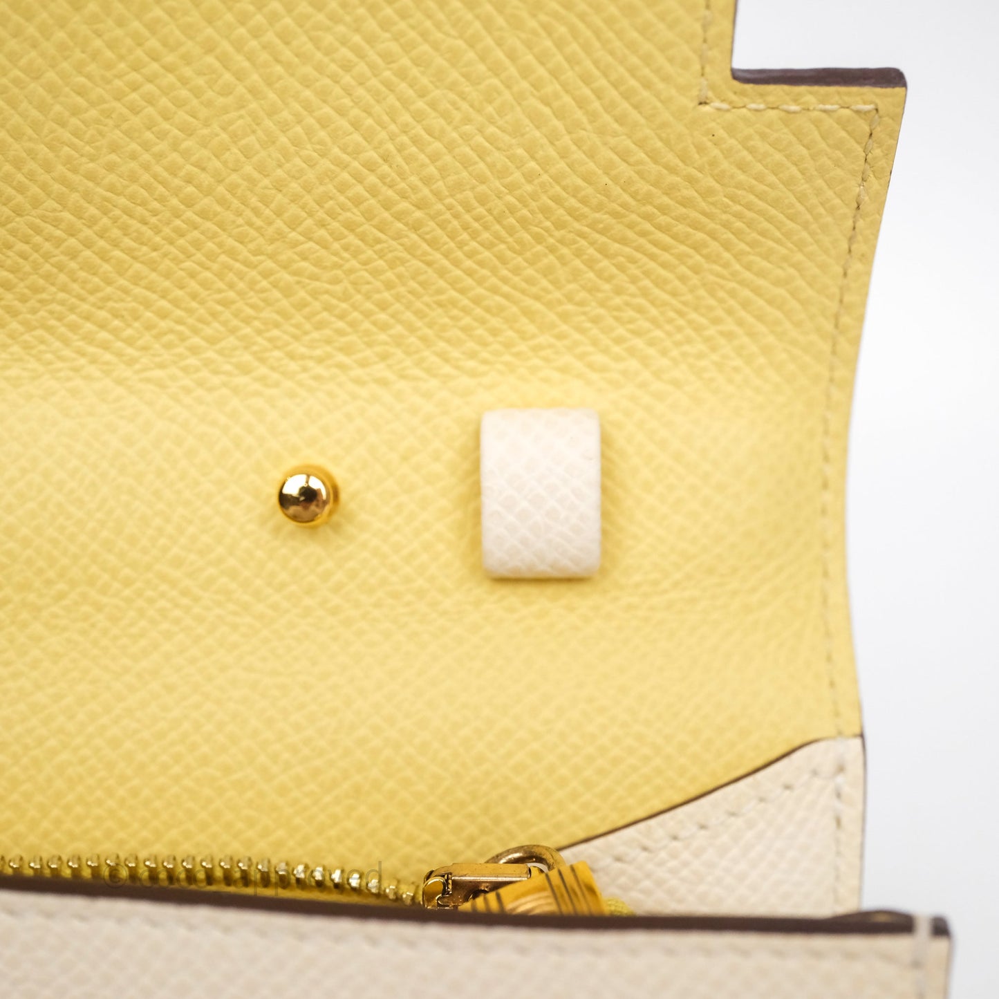 Hermès Kelly To Go Wallet Nata I2/ Jaune Poussin 1Z Epsom Gold Hardware