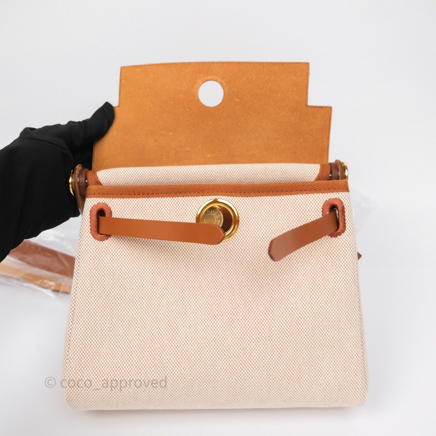 Hermes Mini Herbag Gold Ecru Gold Hardware