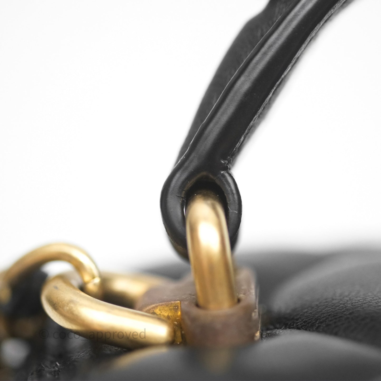 Chanel Mini Metal Top Handle Vanity With Chain Black Lambskin Aged Gold Hardware
