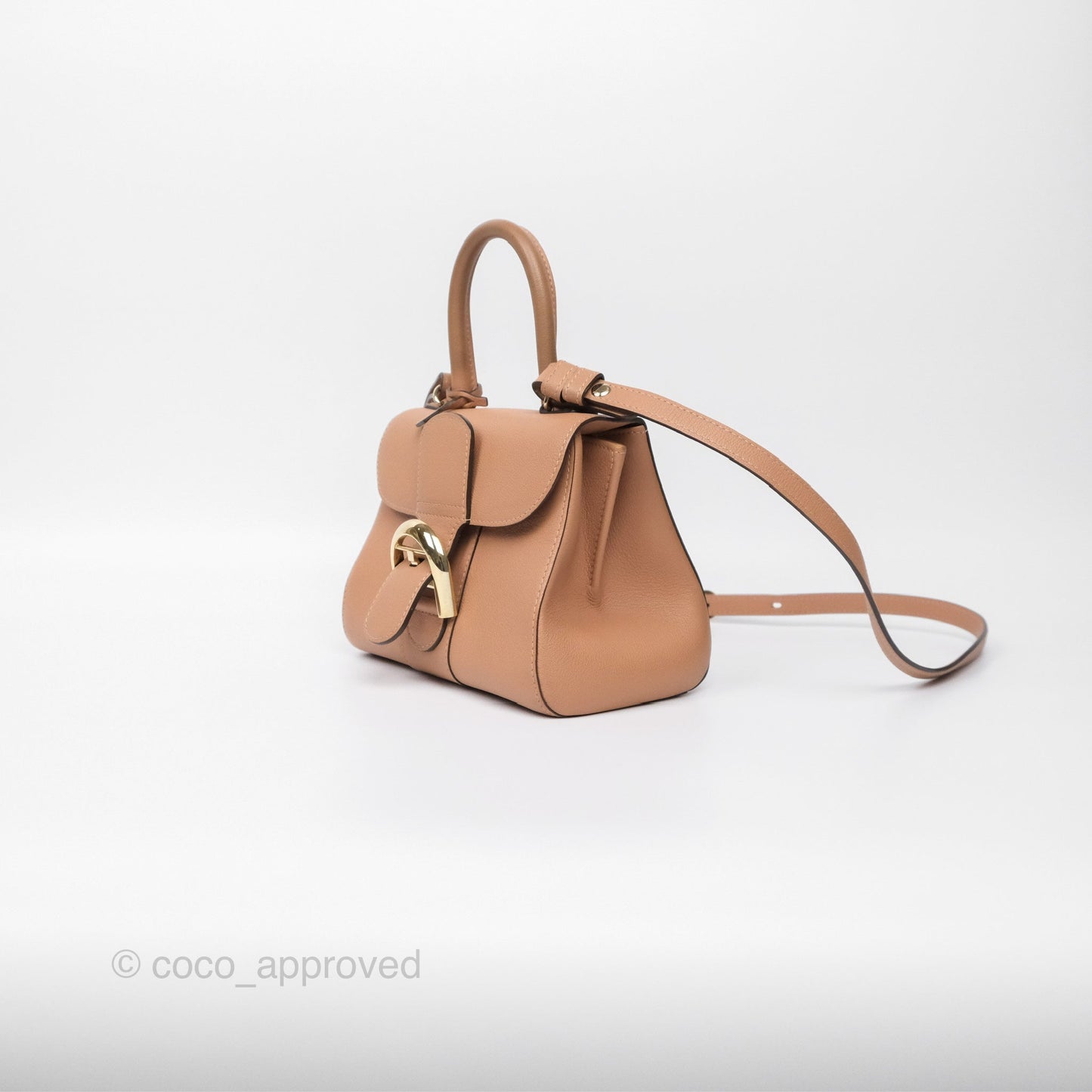 Delvaux Mini Brillant Bag Nude Grained Calfskin Gold Hardware