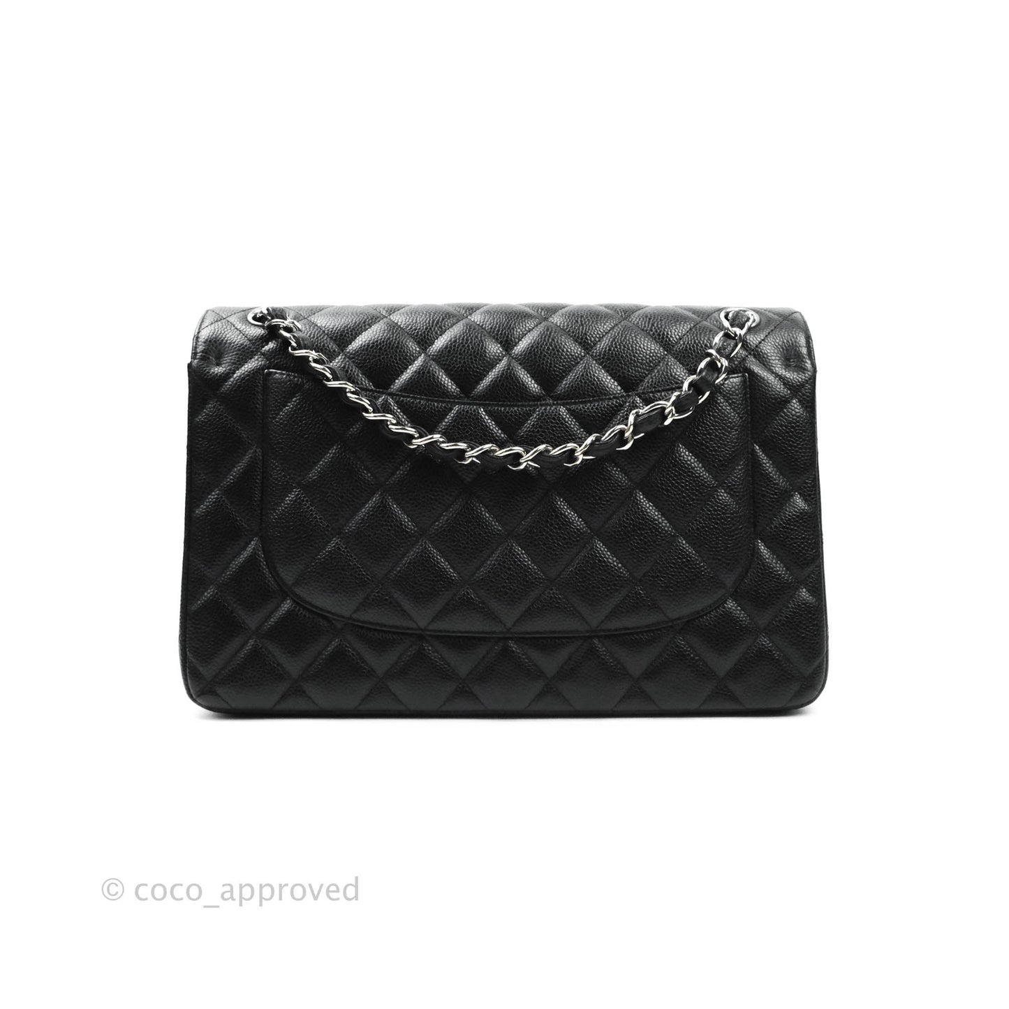 Chanel Jumbo Double Flap Black Caviar Silver Hardware⁣⁣