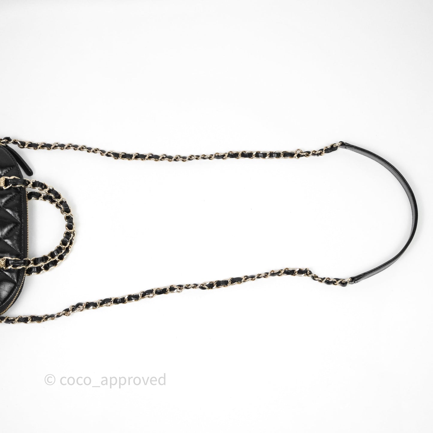 Chanel Handle Clutch with Chain Black Shiny Lambskin Gold Hardware