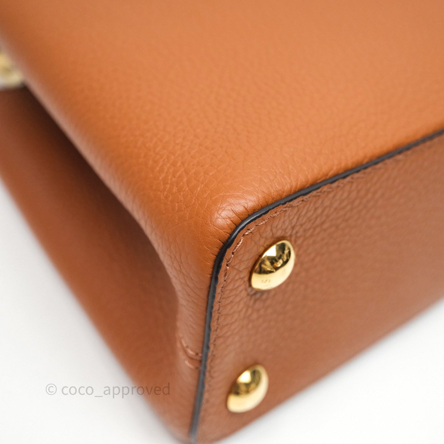 Louis Vuitton Taurillon Capucines BB Tan Gold Hardware