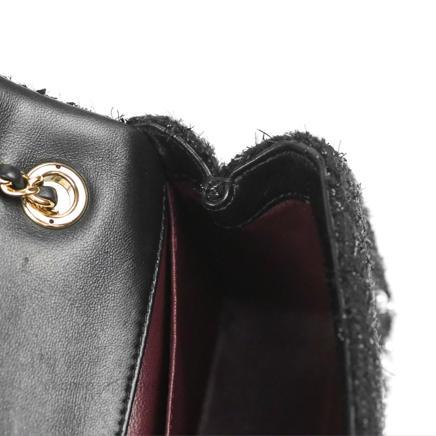 Chanel Black Faux Pearl Embellished Tweed Mini Cosmos Flap Bag