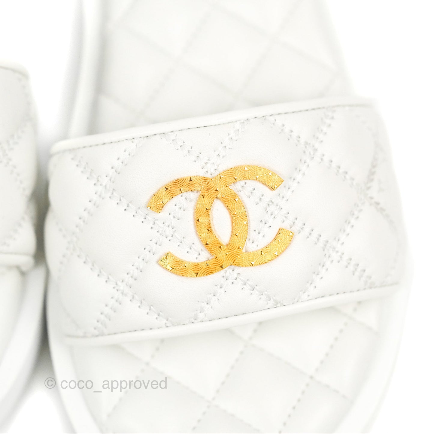 Chanel White Slippers