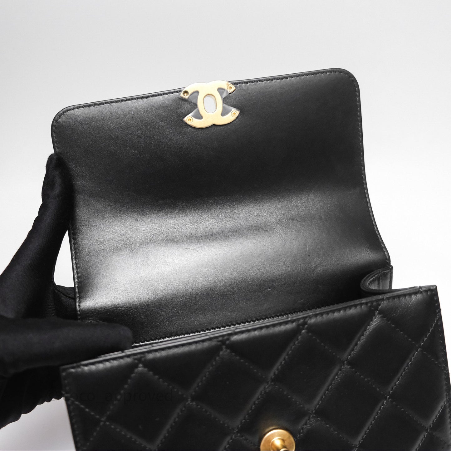Chanel Quilted Mini Perfect Fit Adjustable Black Calfskin Gold Hardware