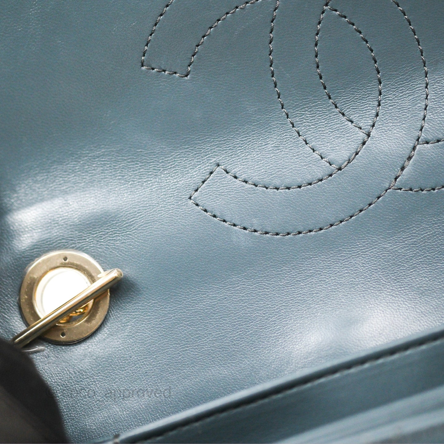 Chanel Small Trendy CC Grey Blue Lambskin Gold Hardware