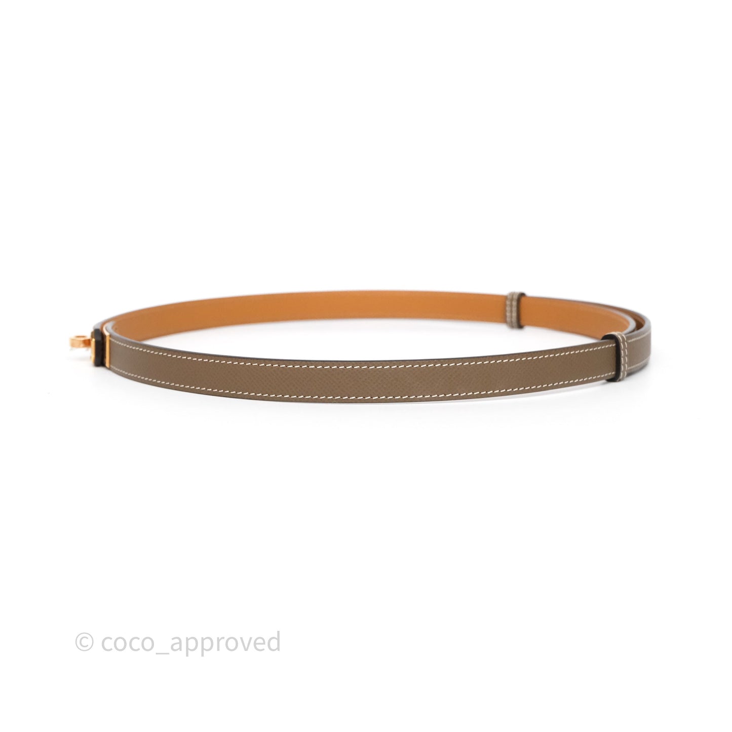 Hermès Kelly Buckle Belt Etoupe 18 Epsom Rose Gold Hardware