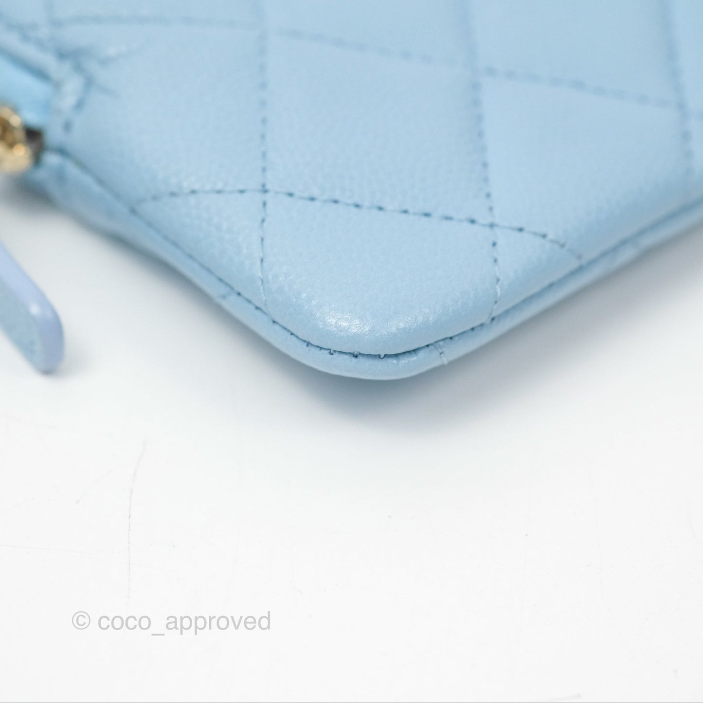 Chanel Zipped Coin Purse Card Holder Blue Caviar 22S