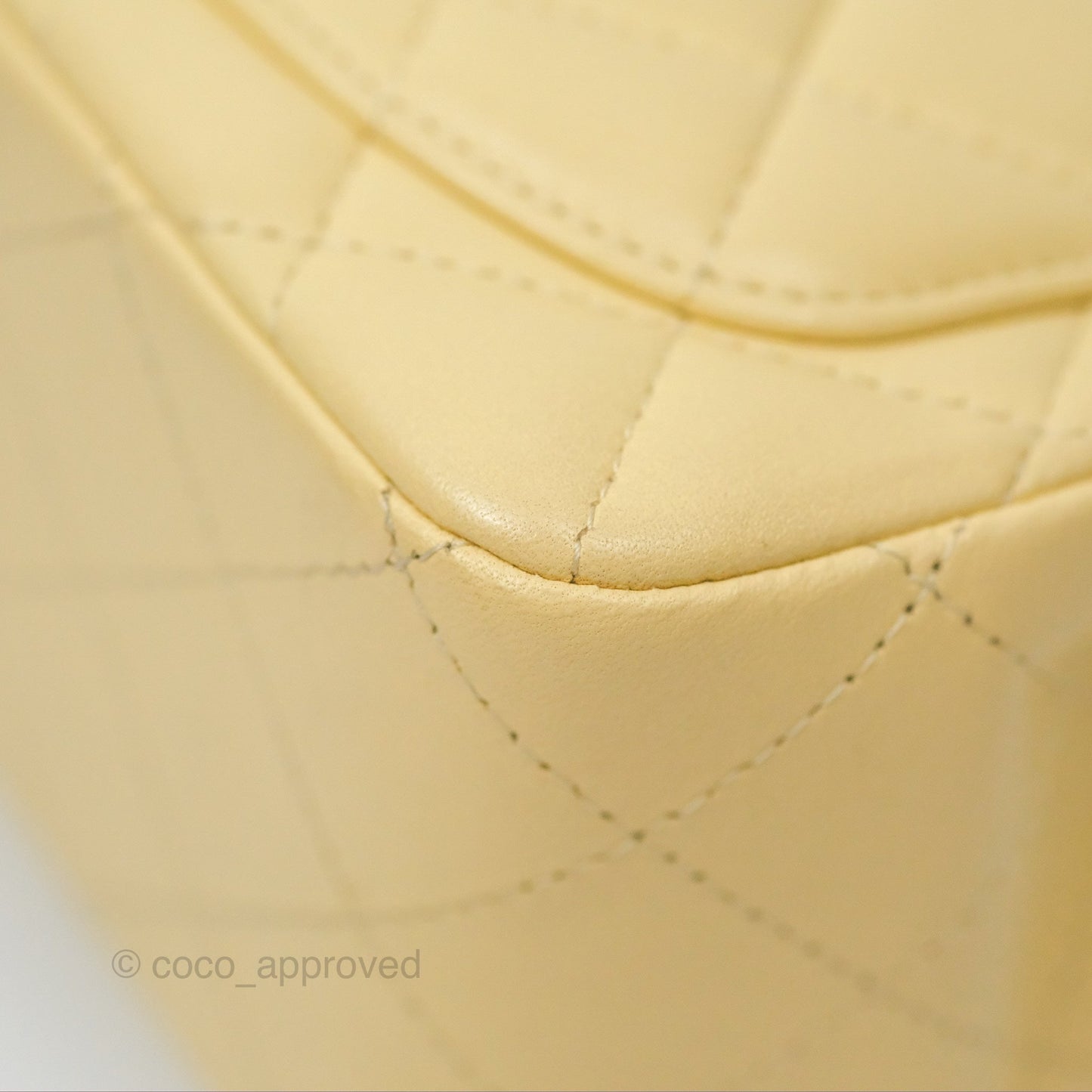 Chanel Mini Square Quilted Yellow Lambskin Gold Hardware