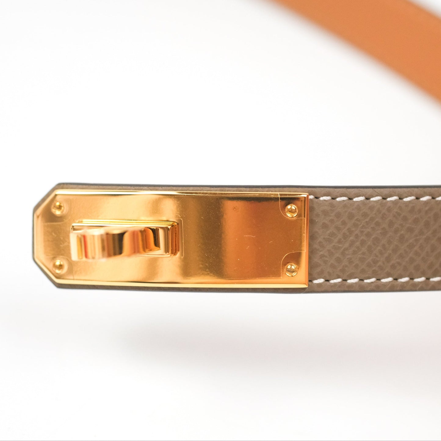 Hermès Epsom Kelly Buckle Belt Etoupe Gold Hardware