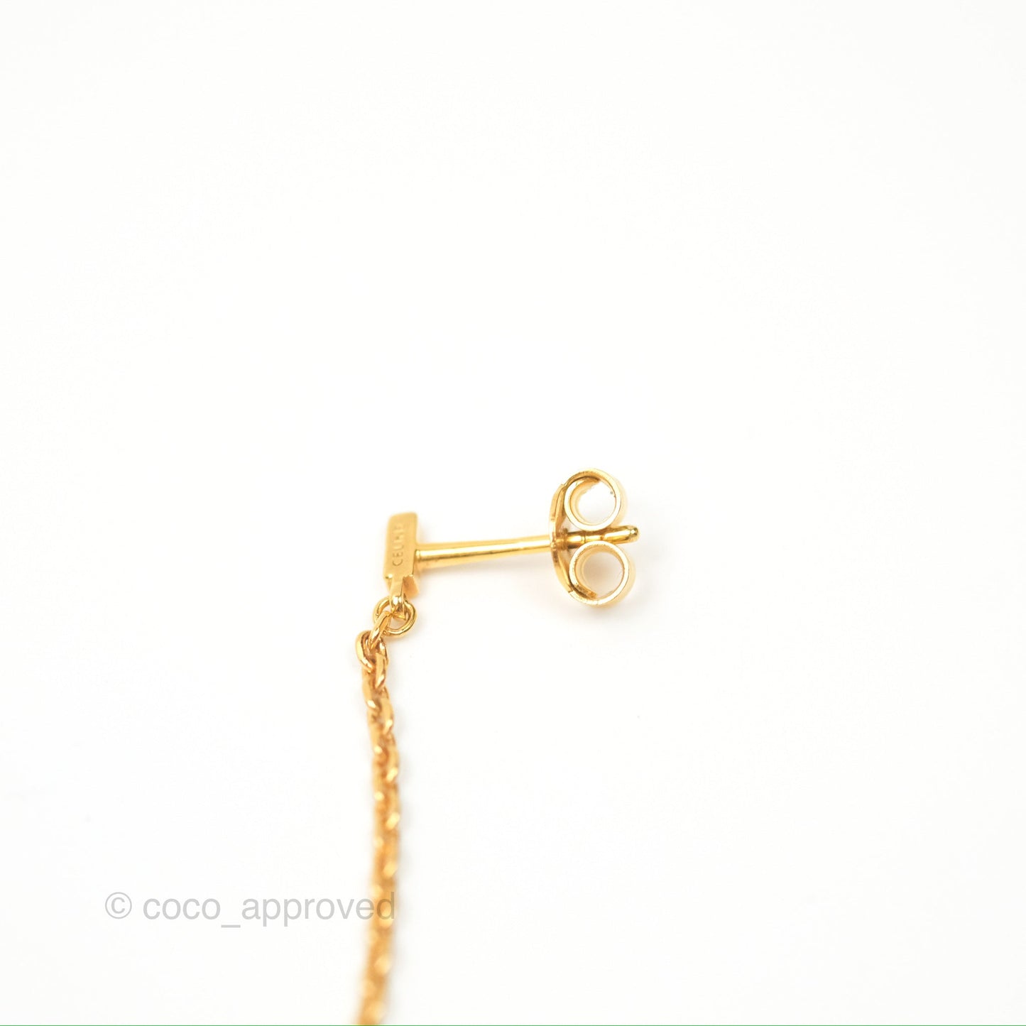 Celine Mini Triomphe Drop Earrings Gold
