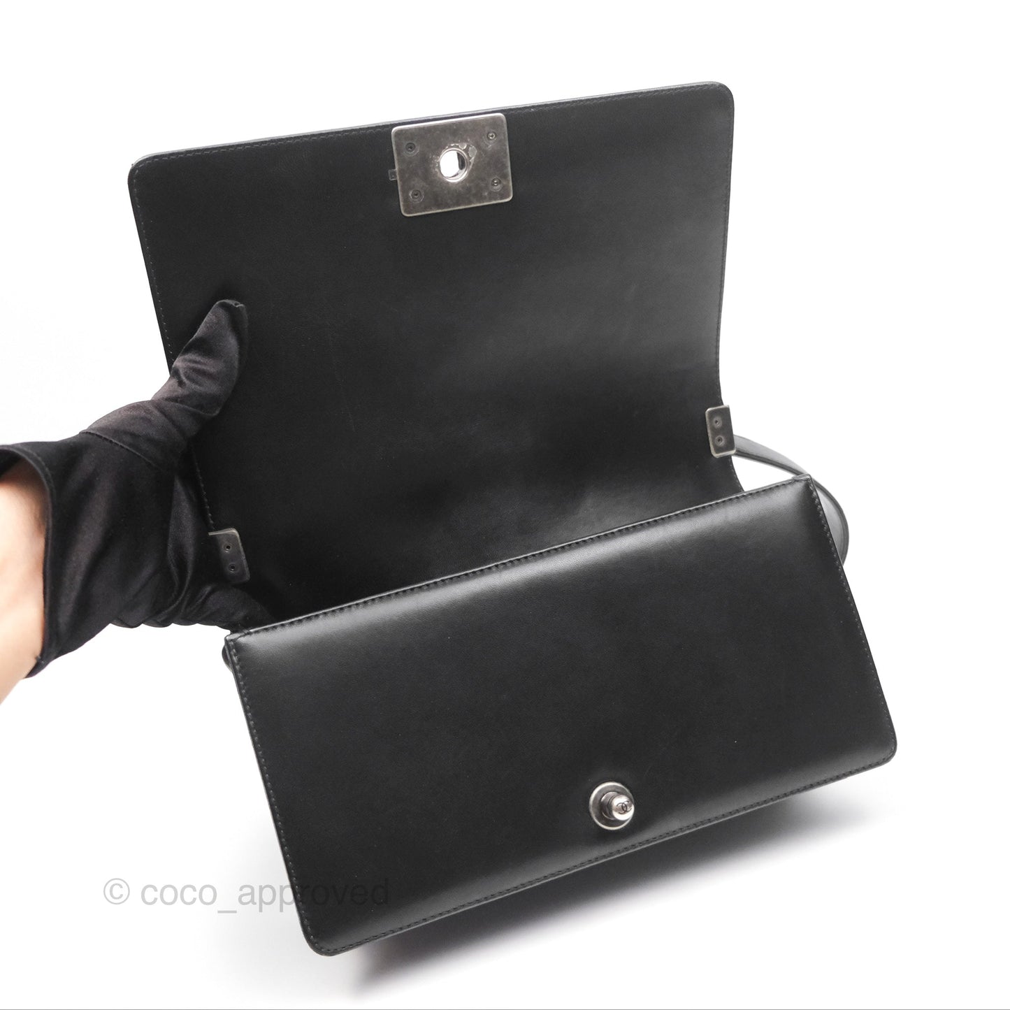 Chanel Medium Boy Quilted Black Lambskin Ruthenium Hardware