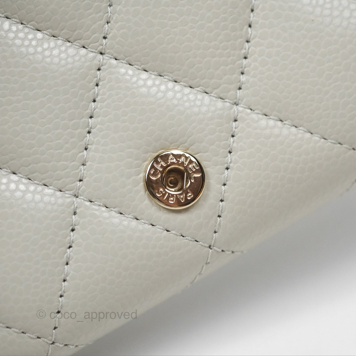 Chanel Quilted Classic Short Wallet Light Grey Caviar Gold Hardware