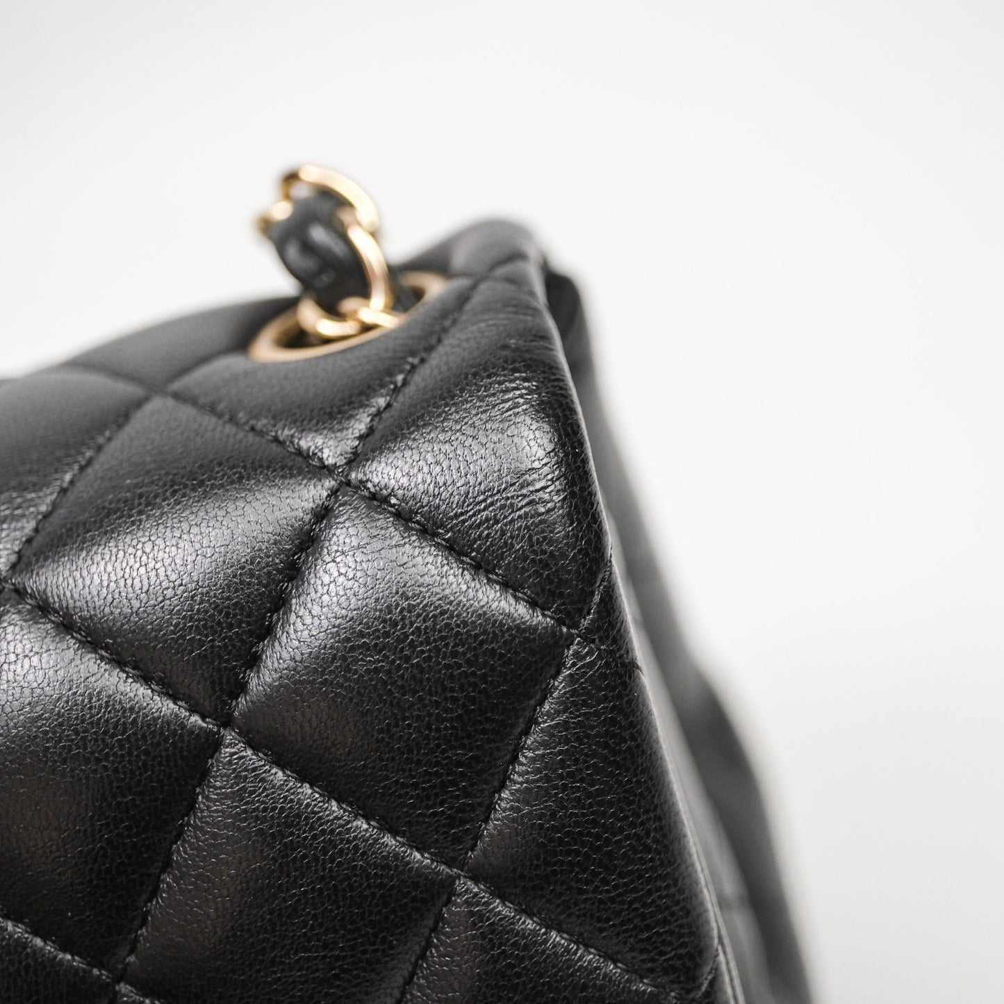 Chanel Mini Square Quilted Black Lambskin Gold Hardware