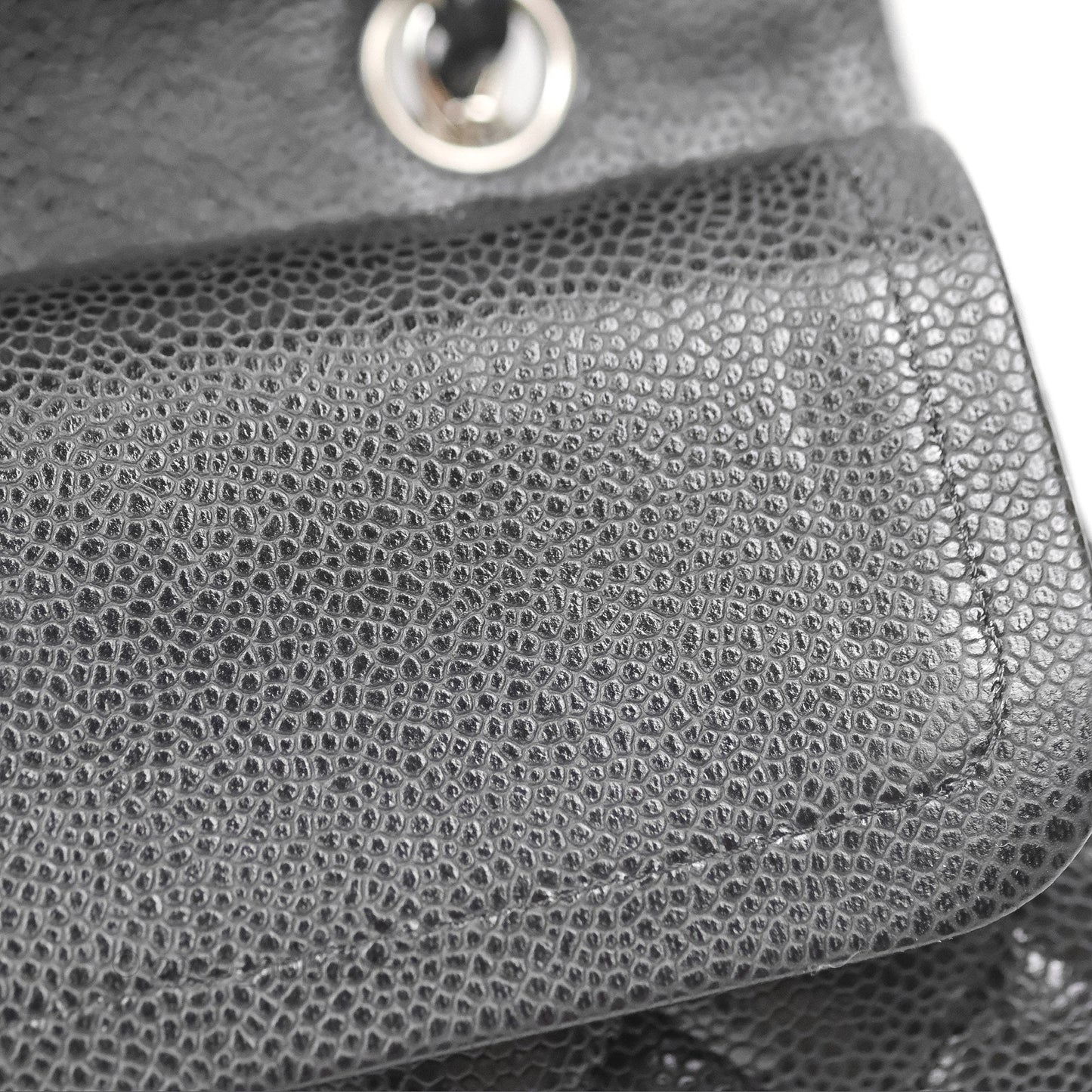 Chanel Classic M/L Medium Flap Quilted Black Caviar Silver Hardware