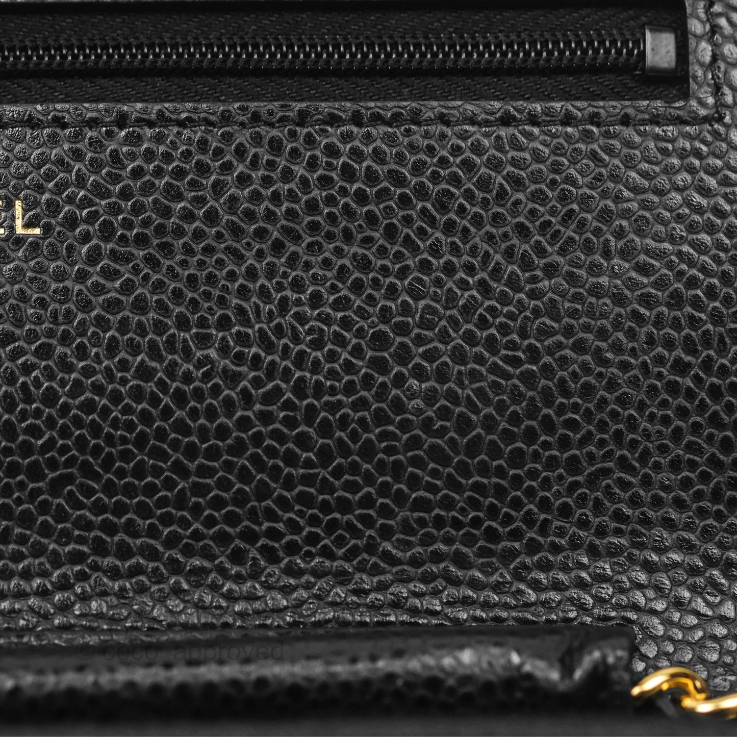Chanel Classic Quilted Wallet On Chain WOC Black Caviar Gold Hardware