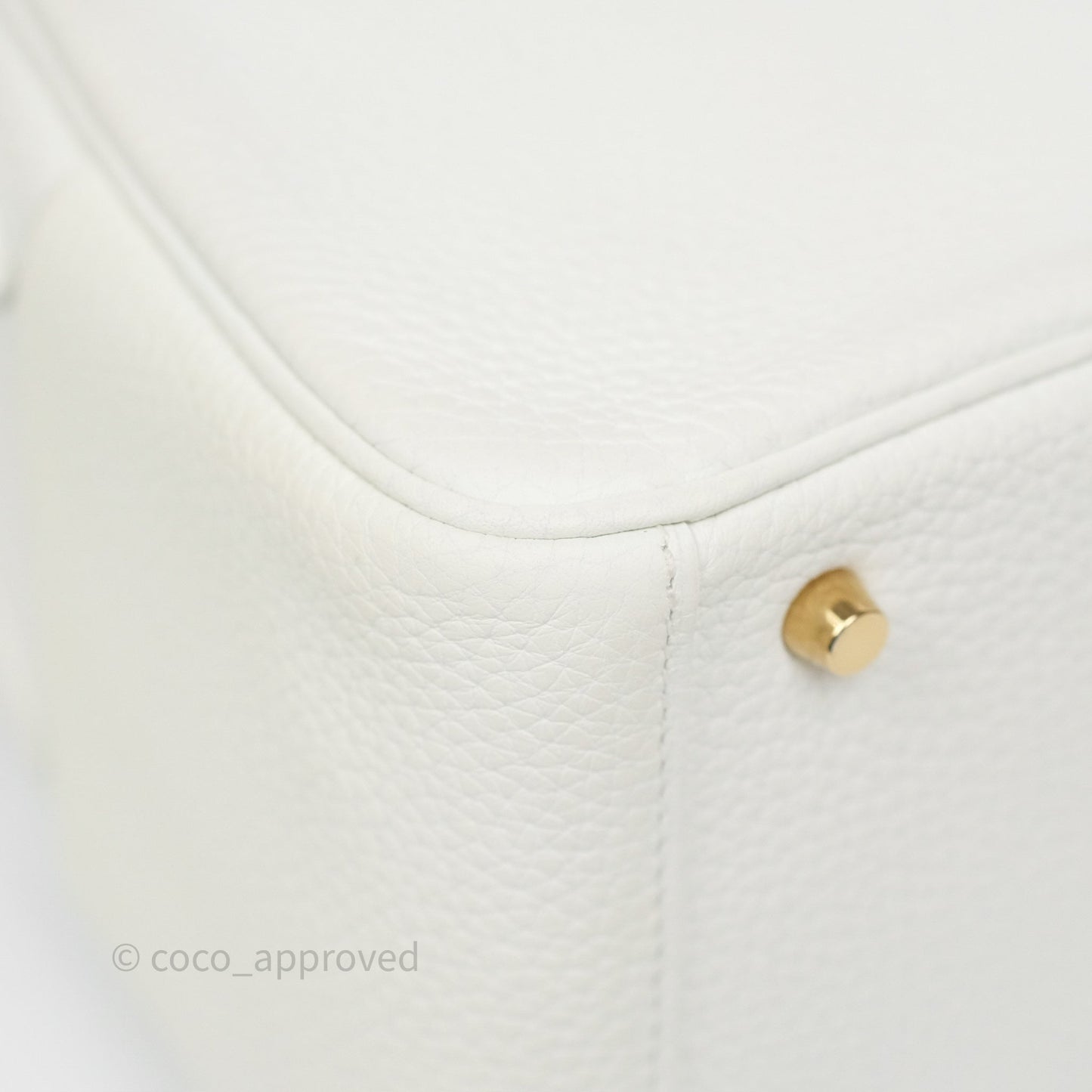 Hermès Mini Lindy 20 New White 0U Clemence Gold Hardware