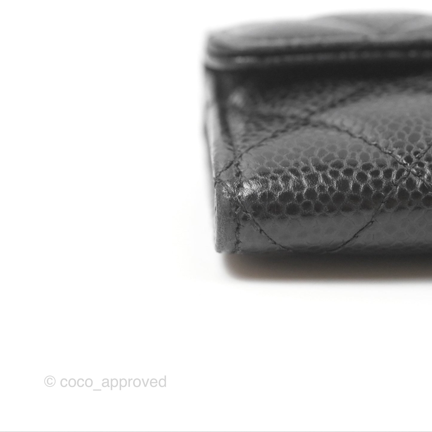 Chanel Classic Quilted Flap Card Holder Black Caviar Gold Hardware
