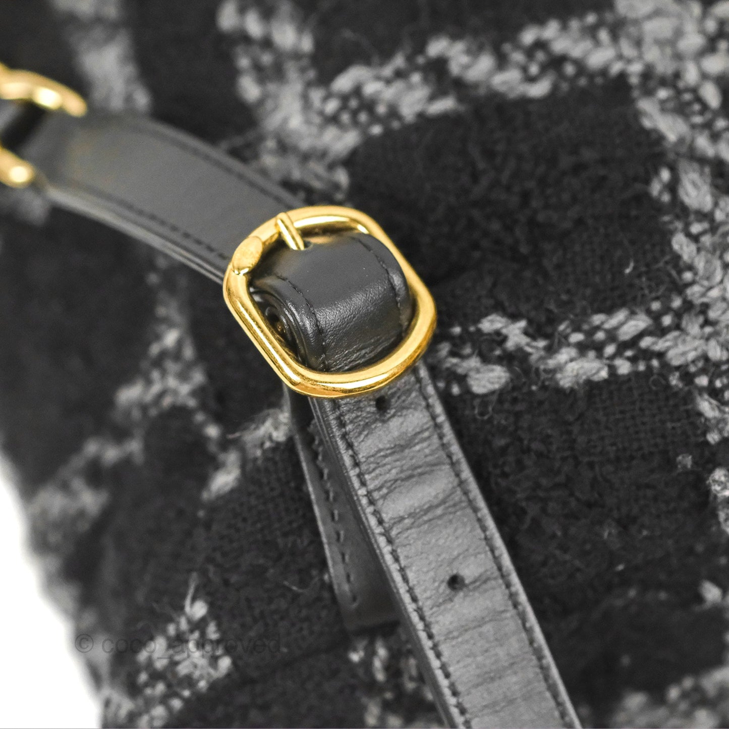 Chanel Duma Backpack Black Tweed Gold Hardware 22K