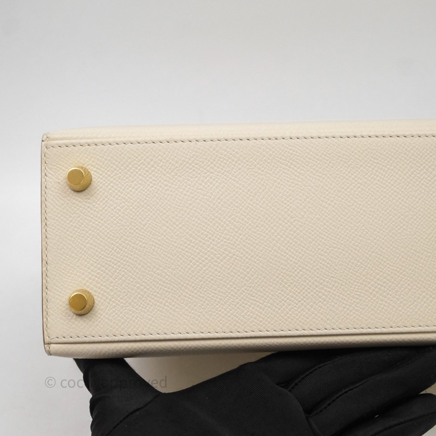 Hermes Kelly 25 Craie Epsom Gold Hardware