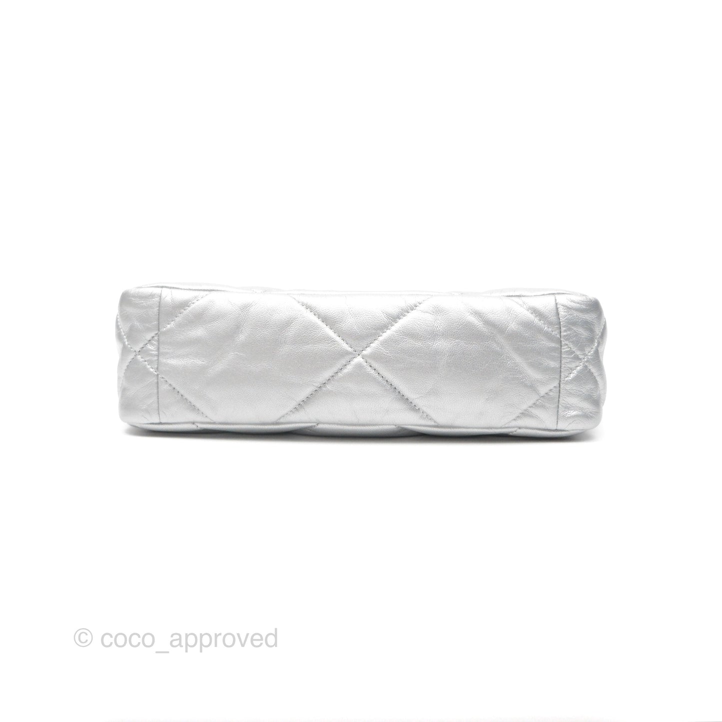 Chanel 19 Small Metallic Silver Goatskin Mixed Hardware