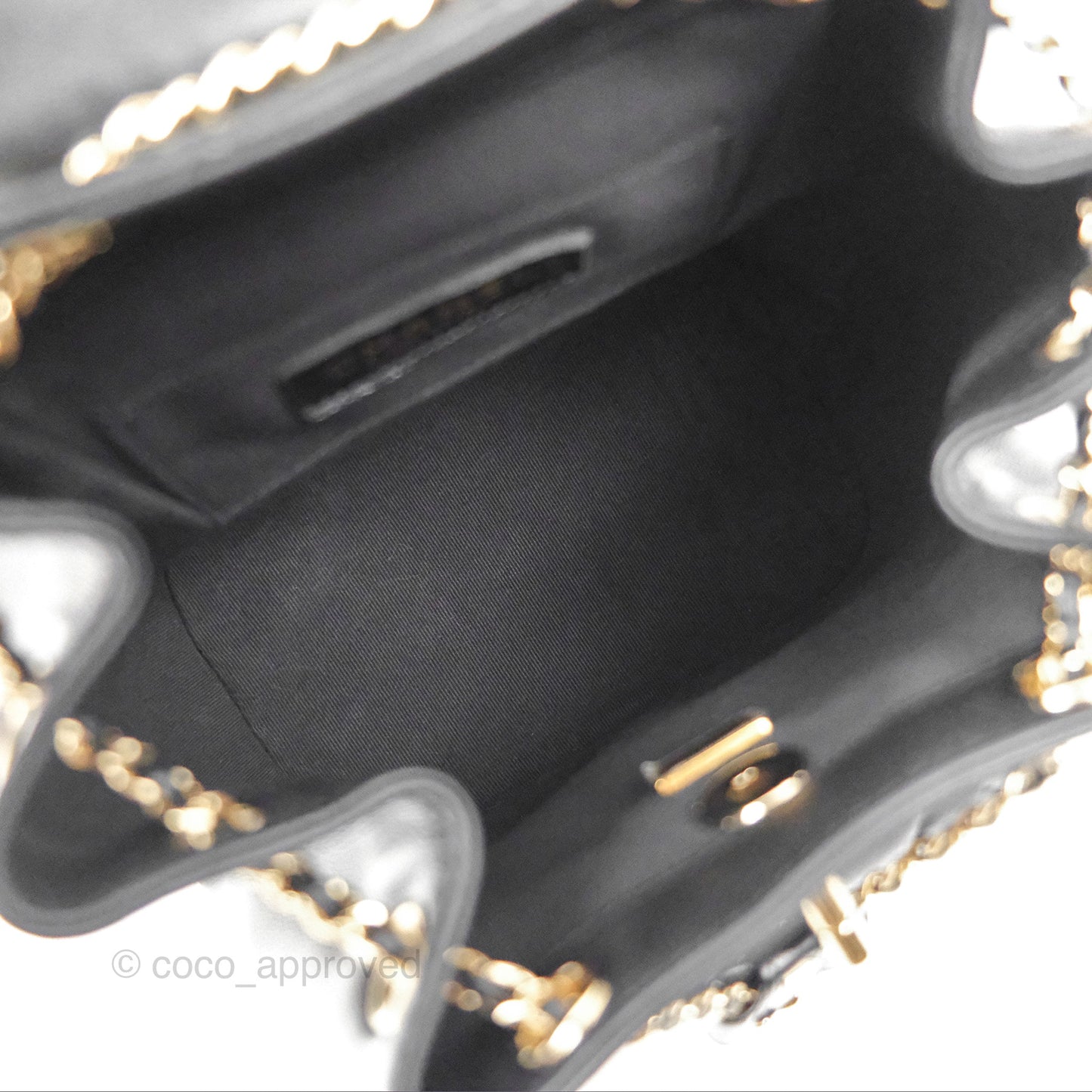 Chanel Quilted Small Duma Drawstring Backpack Black Lambskin Gold Hardware