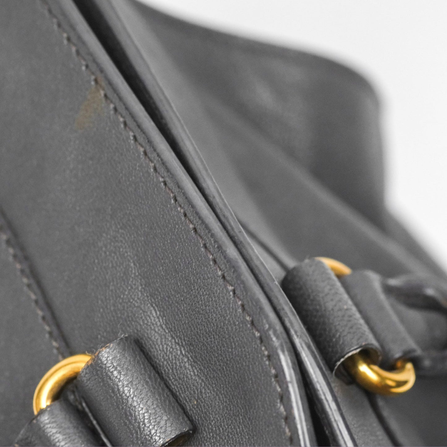 Saint Laurent Chyc Bag Dark Grey Calfskin Gold Hardware
