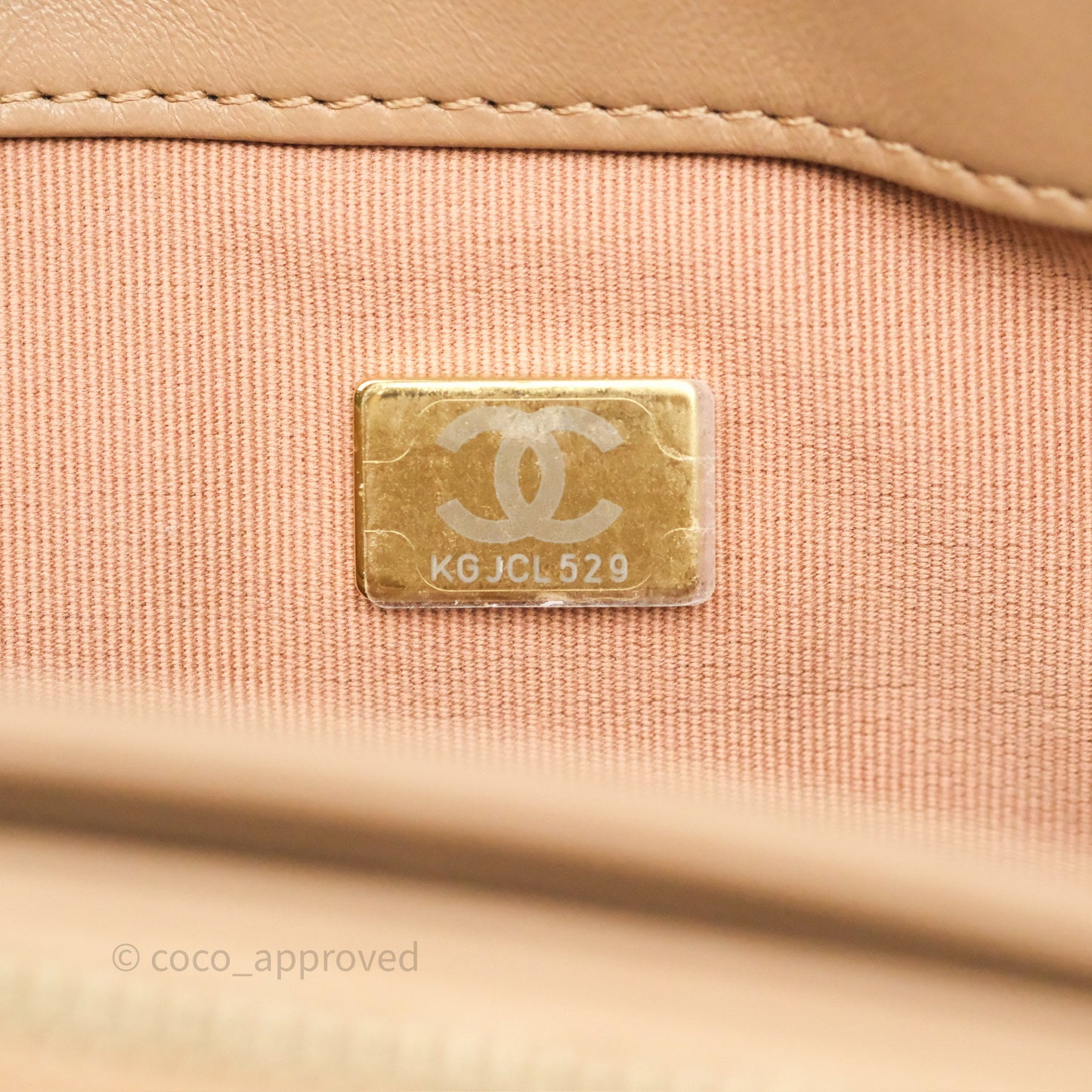 Chanel Medium All Slide Adjustable Chain Flap Bag Beige Lambskin Aged Gold Hardware