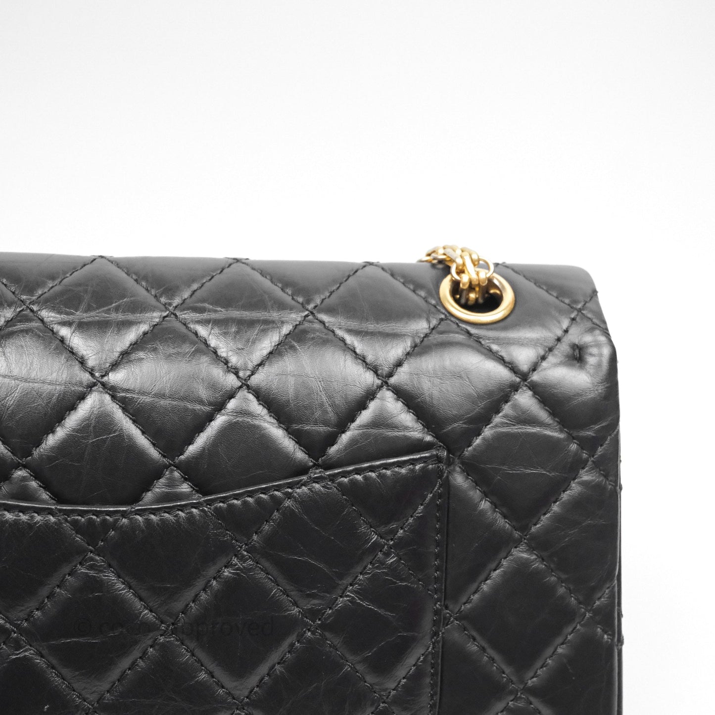 Chanel Quilted 2.55 Reissue 226 Flap Bag Black Aged Calfskin Gold Hardware