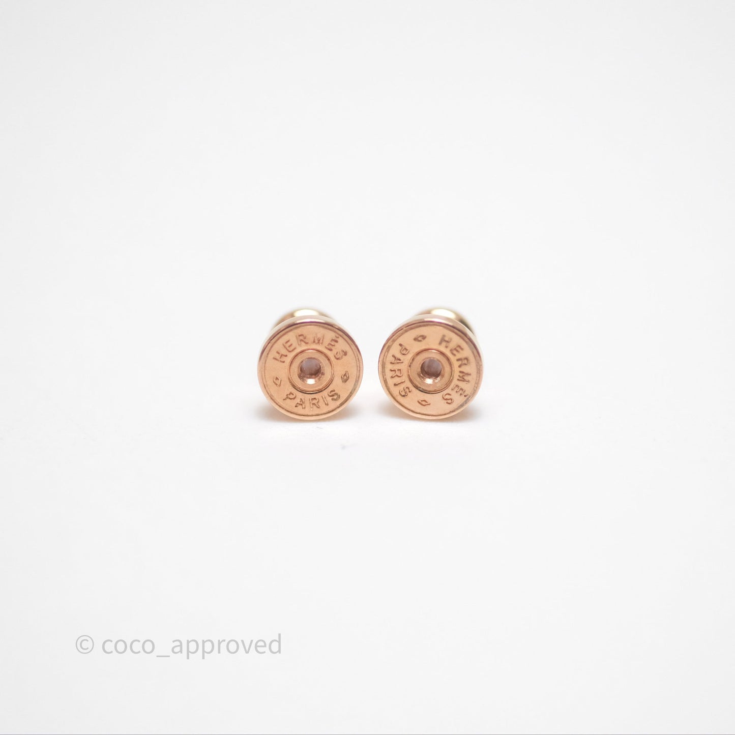 Hermès As De Coeur Drop Earrings Etoupe Swift Rose Gold Hardware