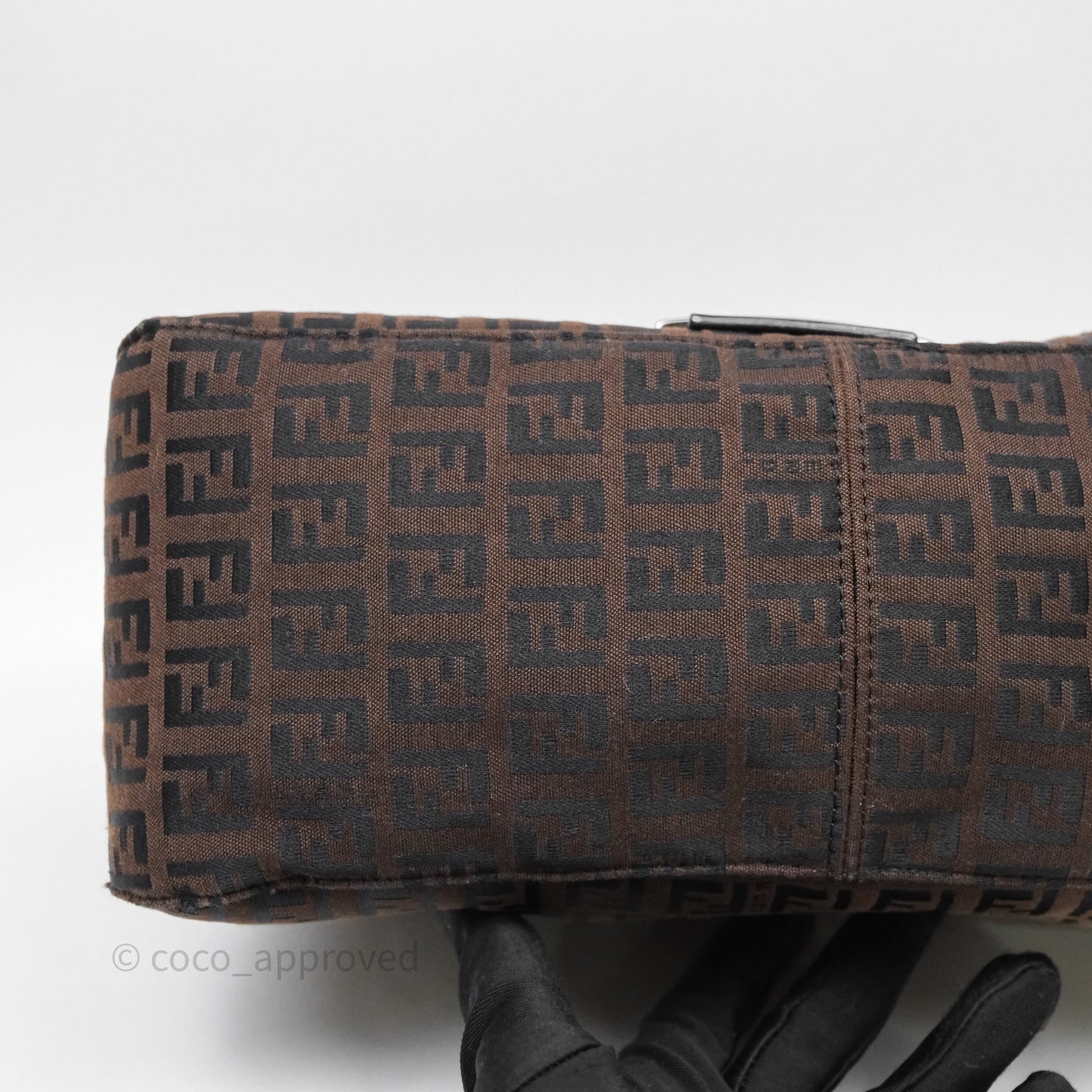 Fendi Vintage Mamma Baguette Bag Zucchino Dark Brown/ Black