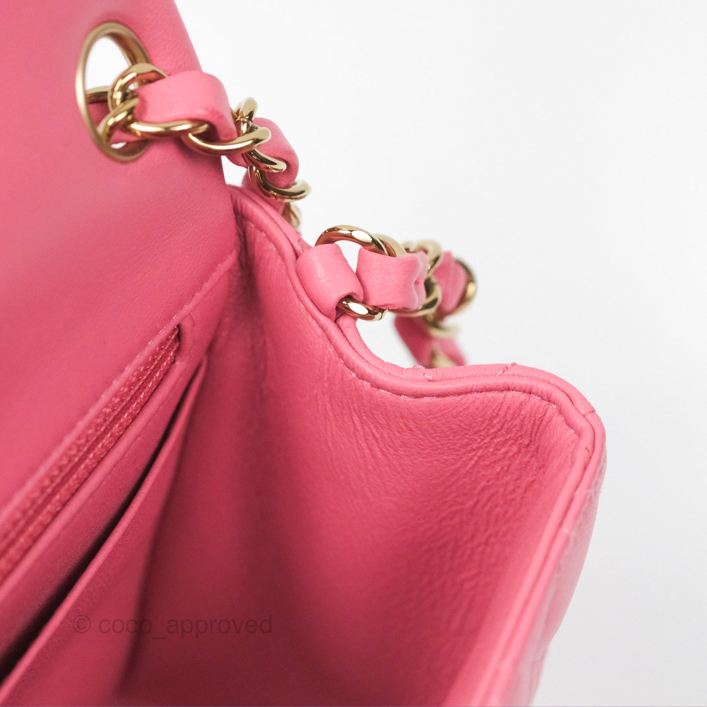 Chanel Quilted Mini Square Lambskin Pink Gold Hardware