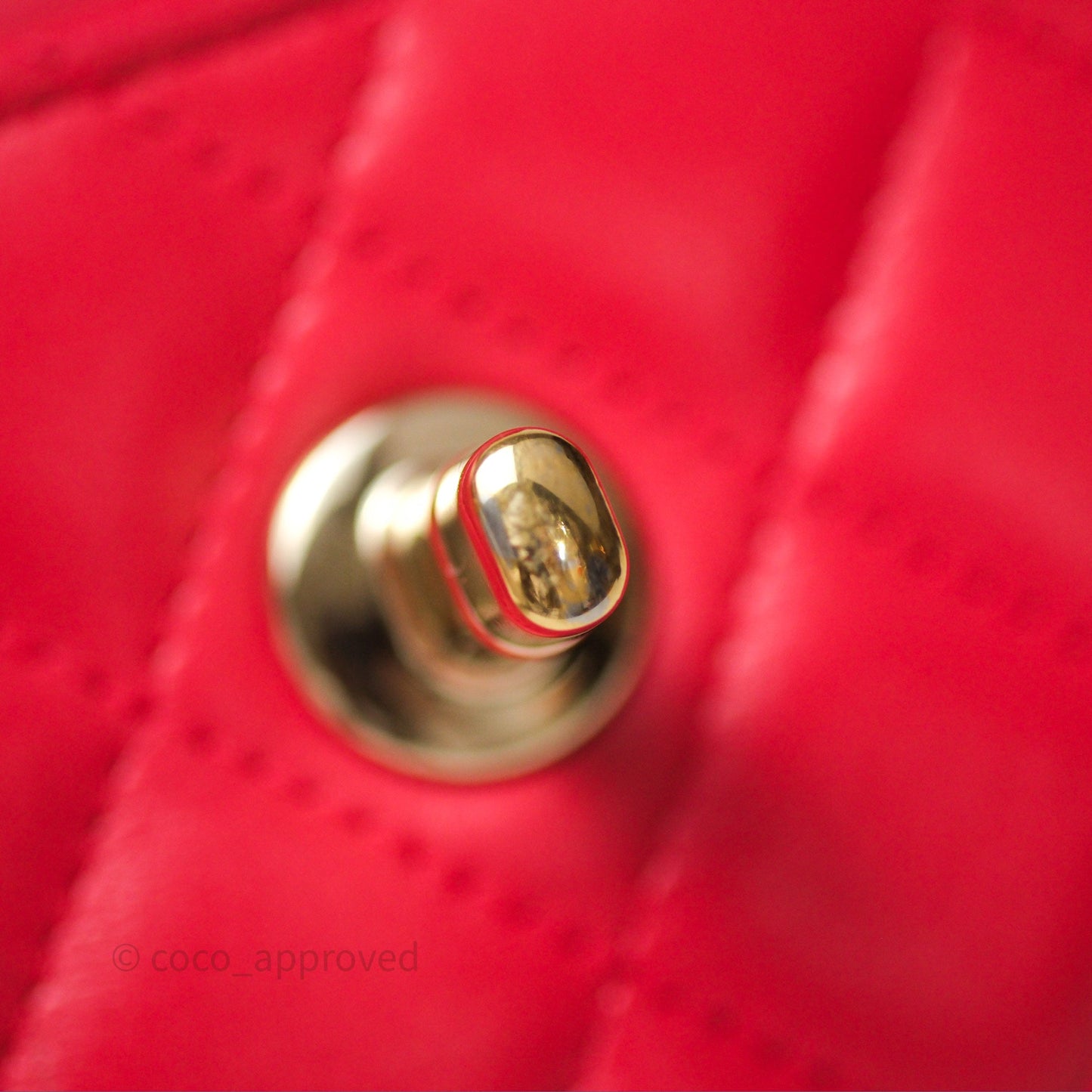 Chanel Mini Quilted Trendy CC Clutch With Chain Red Lambskin Gold Hardware