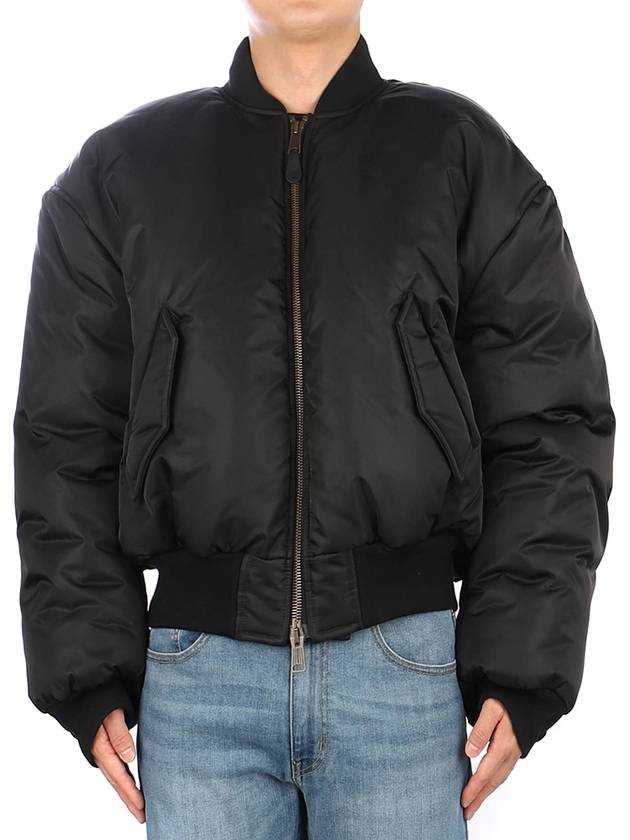 Luxury Balenciaga Nylon Large Fit Bomber Jacket Black