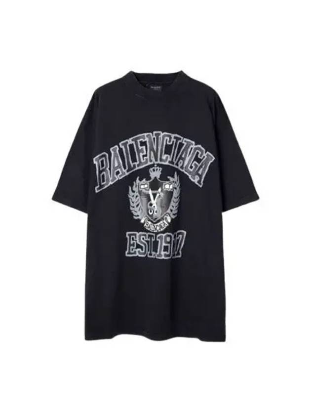 Luxury Balenciaga DIY College Medium Fit Short Sleeve T-Shirt Black