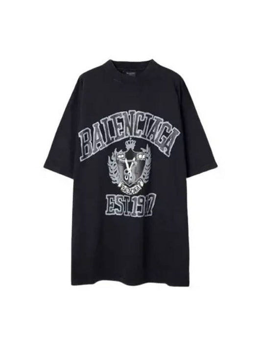 Luxury Balenciaga DIY College Medium Fit Short Sleeve T-Shirt Black