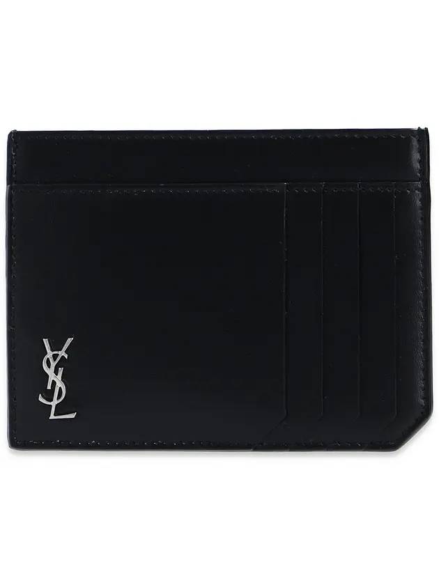 Luxury Saint Laurent Monogram Logo Card Wallet Black