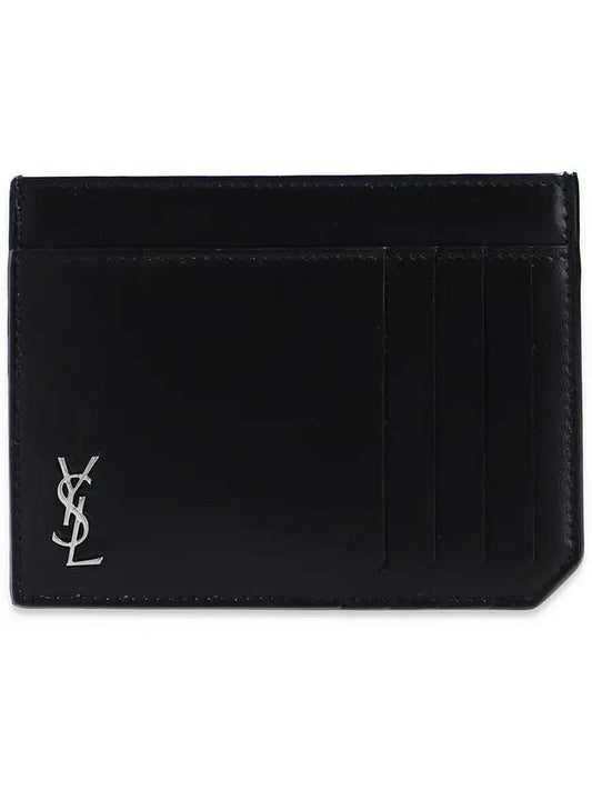 Luxury Saint Laurent Monogram Logo Card Wallet Black