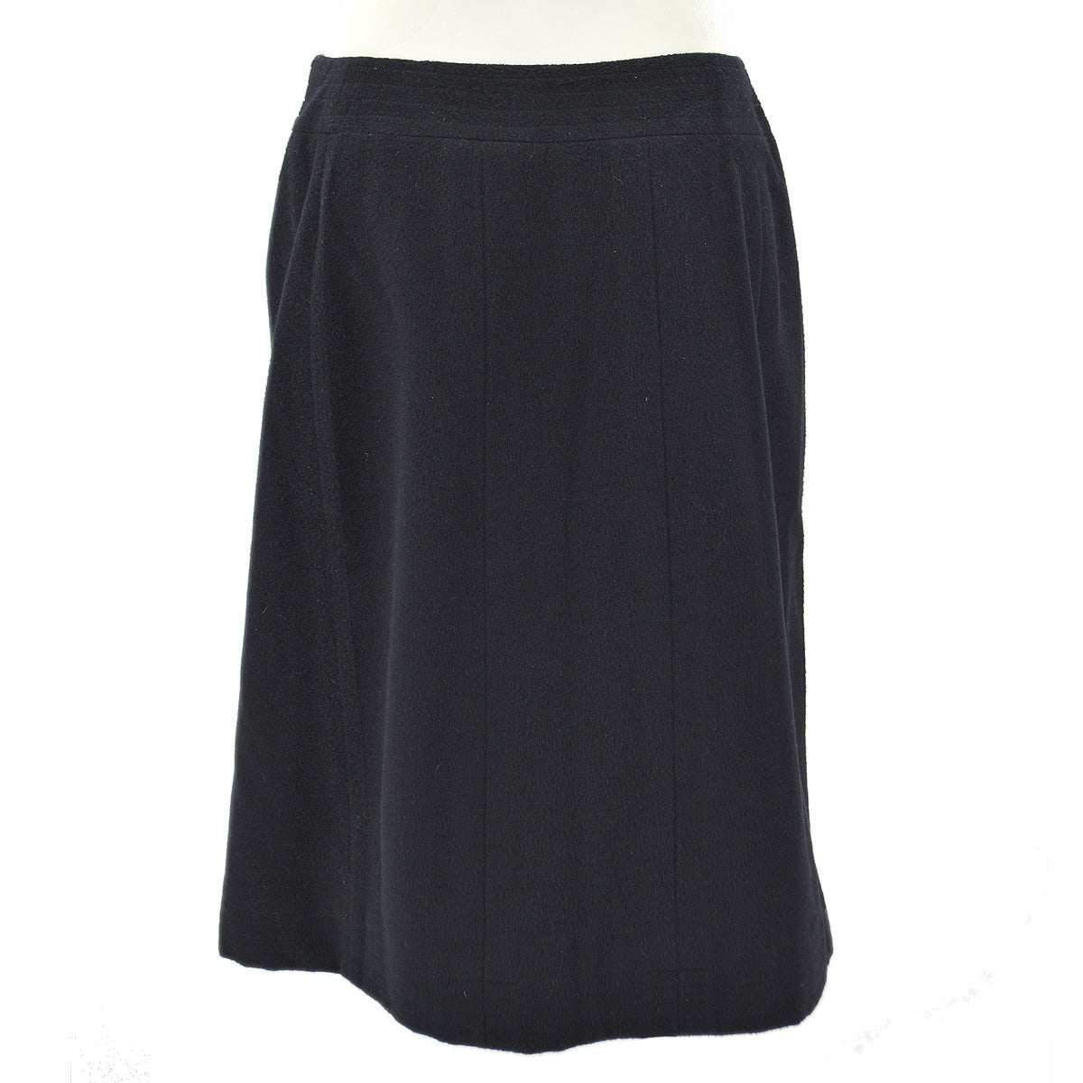 Luxury Chanel 2001 Fall buttoned A-line cashmere wrap skirt #34